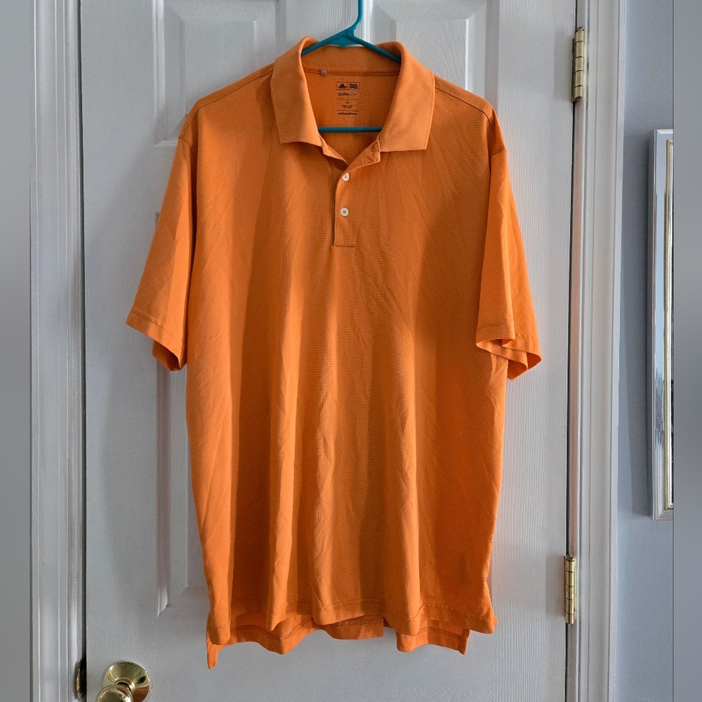 Adidas Vibrant Orange XL Golf Polo Shirt